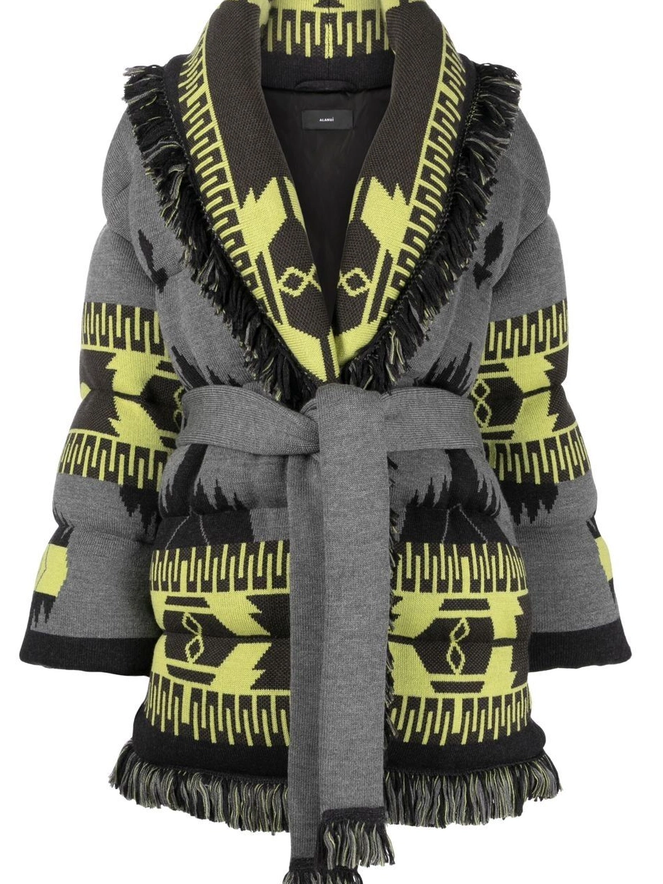 puffer jacket Women Alanui Icon belted jacquard 0428